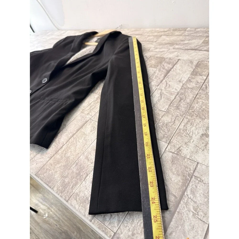 Ann Taylor women's size 8 jacket blazer black weave button front - Picture 11 of 13